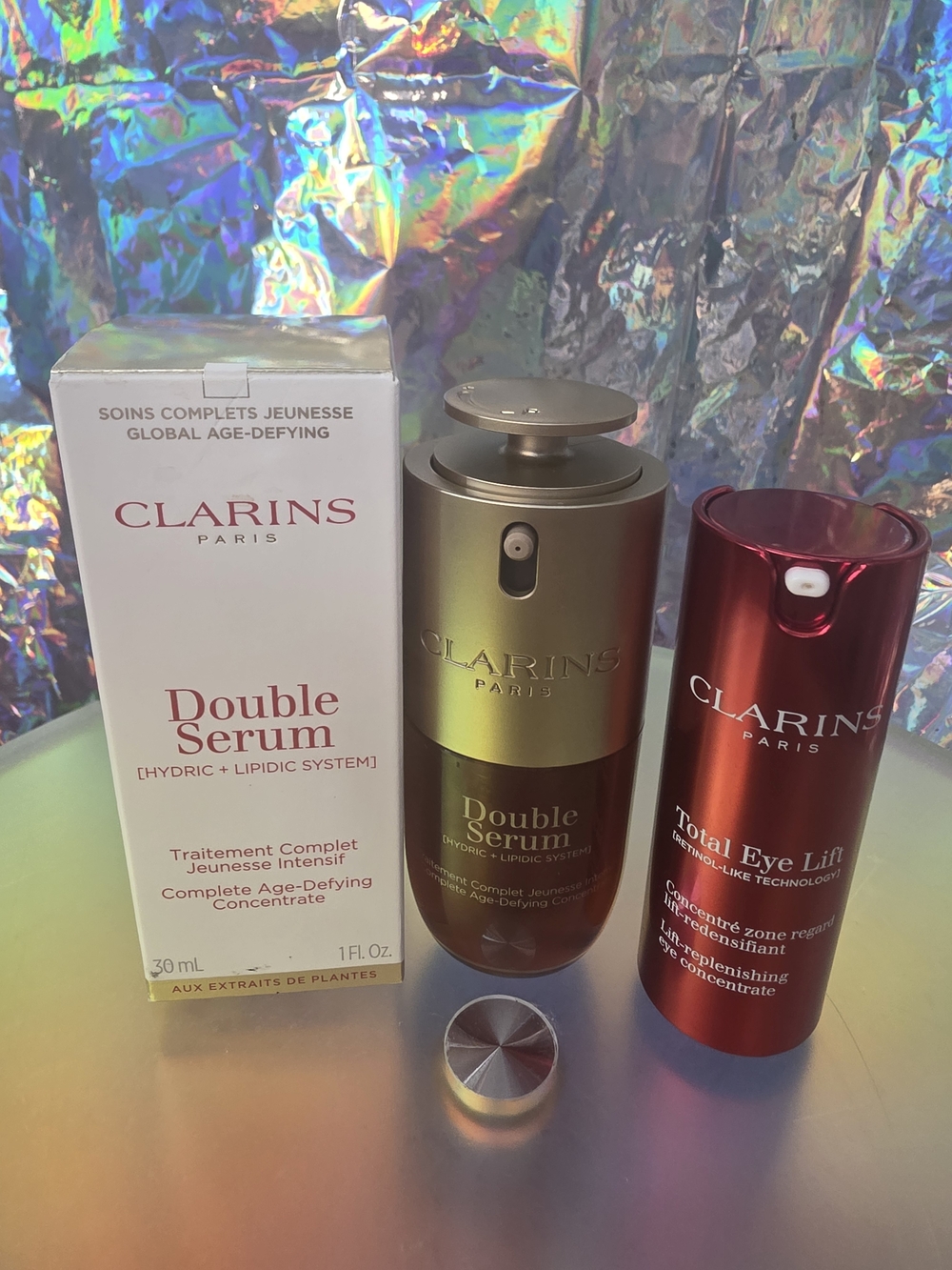 Clarins Double Serum (Gold) & Total Eye Lift (Red) Set